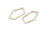Silver Geometric Charm, 10 Antique Silver Plated Brass Pentagonal Charms Without Hole, Earrings, Findings (28x16x1mm) D0766
