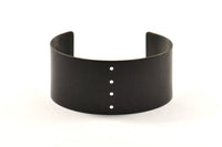 Gothic Black Cuff, 1 Oxidized Brass Black Large Cuff With 4 Holes (35x190x1mm) T112 BRC138