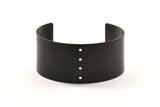 Gothic Black Cuff, 1 Oxidized Brass Black Large Cuff With 4 Holes (35x190x1mm) T112 BRC138