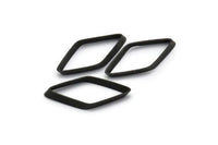 Siyah Elmas Tılsım, 50 Oksitlenmiş Pirinç Siyah Geniş Kesim Açık Elmas Yüzük Tılsımı (9x17x0,35x2 mm) D0221