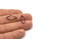 Siyah Elmas Tılsım, 50 Oksitlenmiş Pirinç Siyah Geniş Kesim Açık Elmas Yüzük Tılsımı (9x17x0,35x2 mm) D0221