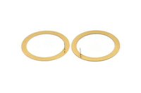 Gold Circle Earring, 2 Gold Plated Brass Circle Stud Earrings (51x0.70mm) D0516 A2197