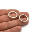 Silver Ring, Hammered Antique Silver Plated Brass Ring, Connectors (23x3mm) N1501