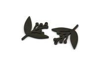 Black Flower Charm, 12 Oxidized Black Brass Lily Flower Charms With 1 Hole, Charm Pendants (19x18x1mm) A3076 H0132