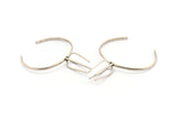 Silver Claw Bracelet, Antique Silver Plated Brass 4 Claw Bracelet Stone Setting N1015