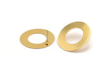 Gold Circle Earring, 4 Gold Plated Brass Circle Stud Earrings (25mm) D0179 A2194