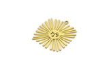 Brass Sun Charm, 8 Raw Brass Sun Charms With 1 Loop, Findings (26x24x0.60mm) A3877