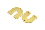 Brass Geometric Charm, 10 Raw Brass U Shaped Pendants With 3 Holes, Earrings, Findings (21.5x21x1mm) D977