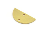 Semi Circle Pendant, 24 Raw Brass Semi Circle Blanks With 2 Holes (21x10x0.80mm) BS 1723