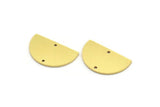 Semi Circle Charm, 12 Raw Brass Half Moon Blanks With 2 Hole, Earrings, Pendants (21x13x0.80mm) D0785