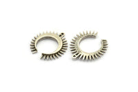 Gümüş Ay Tılsımı, 1 Döngülü 4 Antik Gümüş Kaplamalı Pirinç Hilal Ay Tılsımı (22,5x21x2,5 mm) N1432