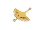 Gold Bird Charm, 8 Gold Plated Brass Stork Charms With 2 Loops, Brass Connectors (24x22x0.60mm) A3874