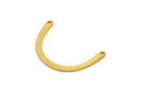 Gold Boomerang Charm, 4 Gold Plated Brass Boomerang Connectors With 2 Holes, Findings (30x3x1mm) D1348