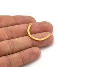 Gold Boomerang Charm, 4 Gold Plated Brass Boomerang Connectors With 2 Holes, Findings (30x3x1mm) D1348