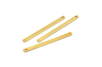 Minimalist Necklace Bar, 4 Gold Plated Brass Bars (45x3x1mm) Brc 156--a0828