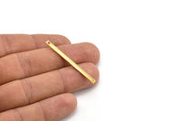 Minimalist Necklace Bar, 4 Gold Plated Brass Bars (45x3x1mm) Brc 156--a0828
