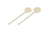 Silver Round Blank, 4 Antique Silver Plated Brass Round Stick Blanks, Findings (64x15x2x1mm) D980