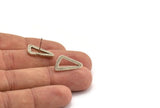 Silver Triangle Earring, 4 Antique Silver Plated Brass Triangle Stud Earrings (19x10x1.5mm) N1409