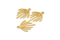 Gold Fringed Charm, 12 Gold Plated Brass Fringed Charms With 1 Loop (18x14x0.60mm) A3192