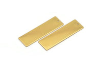 Gold Geometric Bar, Gold Plated Brass Rectangle Stamping Blank, Customized Bar, Necklace Pendants (50x15x0.80mm) A0844