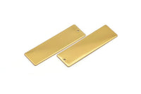 Gold Geometric Bar, Gold Plated Brass Rectangle Stamping Blank, Customized Bar, Necklace Pendants (50x15x0.80mm) A0844