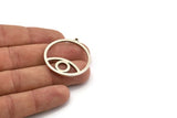 Silver Eye Charm, Antique Silver Plated Brass Eye Pendant With 1 Loop, Findings (37x34x1.5mm) N1344