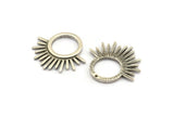Silver Charm, 2 Antique Silver Plated Brass - Sunshine Charm - Silver Sun Charm - Findings (25x23x1.5mm) N1314