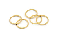 17mm Circle Connectors, 12 Gold Plated Brass Circle Connectors (17x1x1mm) Bs 1097