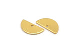 Semi Circle Pendant, 10 Gold Plated Brass Semi Circle Blanks With 1 Hole (15x7.5x0.80mm) E122 H0820