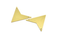 Arrow Triangle Pendant, 10 Raw Brass Triangle Pendants With 2 Holes (33x33x33x0.80 Mm) Brass 045 A0114
