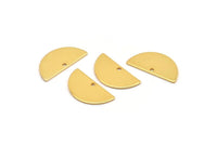 Semi Circle Pendant, 4 Gold Plated Brass Semi Circle Blanks With 1 Hole (21x10x0.80mm) BS 1725