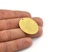 Brass Flower Charm, 4 Raw Brass Flower Patterned Oval Shaped Charms With 1 Hole, Findings (35x27.5x0.60mm) A4531