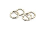 Silver Ring, 2 Hammered Antique Silver Plated Brass Rings, Connectors (22x3mm) N1500