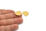 Semi Circle Charm, 4 Gold Plated Brass Half Moon Blanks With 1 Hole, Earrings, Pendants (18x14x0.90mm) D0707