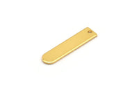 D Shape Rings - 4 Gold Plated Brass D Shape Connectors With 1 Hole  (27.5x6.5x1mm) BS 1933