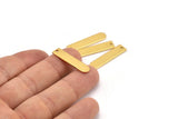 D Shape Rings - 4 Gold Plated Brass D Shape Connectors With 1 Hole  (27.5x6.5x1mm) BS 1933