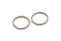 Brass Circle Connector, Antique Silver Plated Brass Circle Rings 16 - 17 - 18 - 19 - 20mm N0265 Q0169
