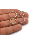 Brass Circle Connector, Antique Silver Plated Brass Circle Rings 16 - 17 - 18 - 19 - 20mm N0265 Q0169