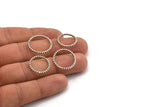Brass Circle Connector, Antique Silver Plated Brass Circle Rings 16 - 17 - 18 - 19 - 20mm N0265 Q0169