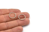 Brass Circle Connector, Antique Silver Plated Brass Circle Rings 16 - 17 - 18 - 19 - 20mm N0265 Q0169