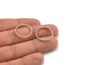 Brass Circle Connector, Antique Silver Plated Brass Circle Rings 16 - 17 - 18 - 19 - 20mm N0265 Q0169