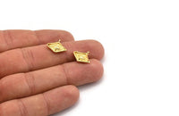 Gold Eye Charm, 4 Gold Plated Brass Eye Charms With 1 Loop, Pendants, Earrings (15x14x2mm) F-95