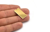 Gold Rectangle Bar, 2 Gold Plated Brass Rectangle Stamping Blanks, Necklace Pendants (30x15x0.80mm) A0772