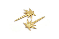 Gold Boom Charm, Gold Plated Brass Boom Charm With 1 Loop (48x32x1.5mm) N1144 H1180