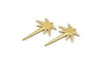Gold Boom Charm, Gold Plated Brass Boom Charm With 1 Loop (48x32x1.5mm) N1144 H1180