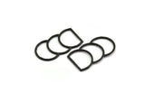 D Shape Connector, Oxidized Black Brass D Shape Connector, Rings (46x25x2mm) N0964 H1134