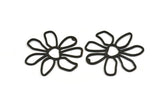 Black Daisy Charm, 2 Oxidized Black Brass Daisy Charms With 1 Hole, Pendants, Earrings (54x1mm) D0646 H0999