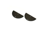 Semi Circle Pendant, 12 Oxidized Black Brass Semi Circle Blanks With 2 Holes (21x10x0.80mm) BS 1723