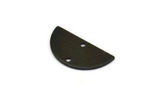 Semi Circle Pendant, 12 Oxidized Black Brass Semi Circle Blanks With 2 Holes (21x10x0.80mm) BS 1723
