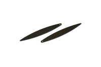 Black Marquise Charm, 12 Oxidized Black Brass Marquise Charms With 1 Hole, Earrings, Pendants (42x6x0.60mm) D0803